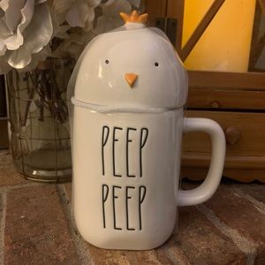 NWT Rae Dunn PEEP PEEP mug & chick topper